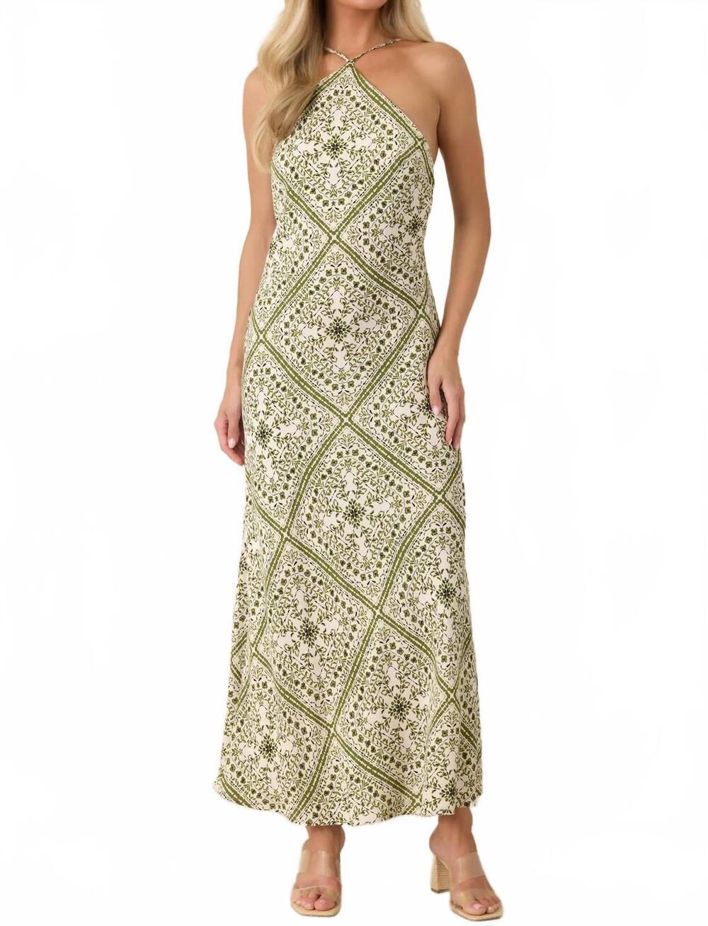NEW MINKPINK remi midi dress in green
